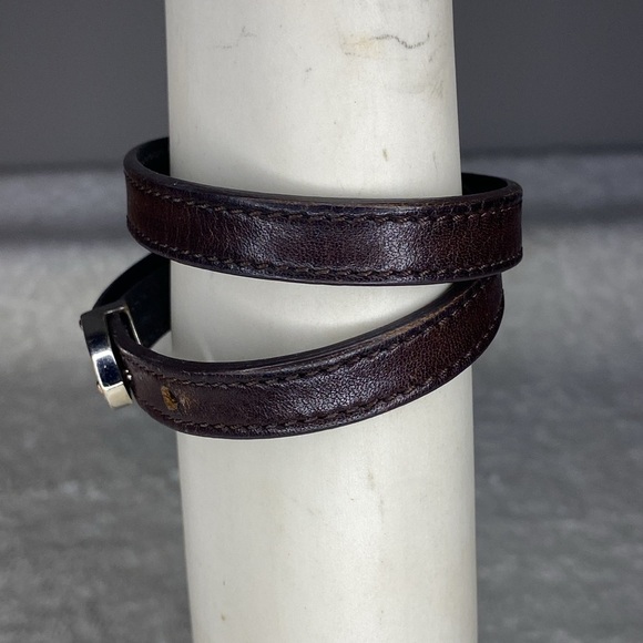 Louis Vuitton Box It Double Wrap Leather Bracelet in Brown and Silvertone (17in) - Picture 2 of 8
